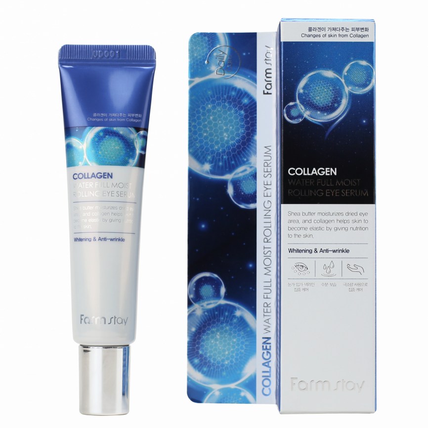 Лифтинг-сыворотка для кожи вокруг глаз с коллагеном, 25 мл | FarmStay Collagen Water Full Moist Rolling Eye Serum фото 1