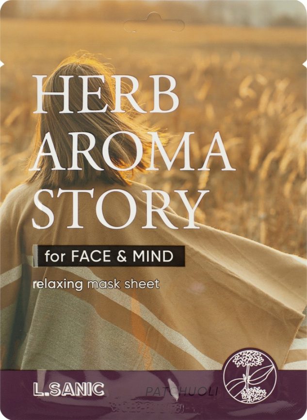 Тканевая маска с экстрактом пачули и эффектом ароматерапии, 25 мл | L.SANIC Herb Aroma Story Patchouli фото 1