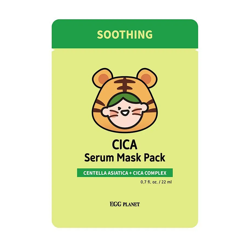 Маска тканевая успокаивающая с центеллой азиатской, 22 гр | Egg Planet Cica Serum Mask Pack фото 1