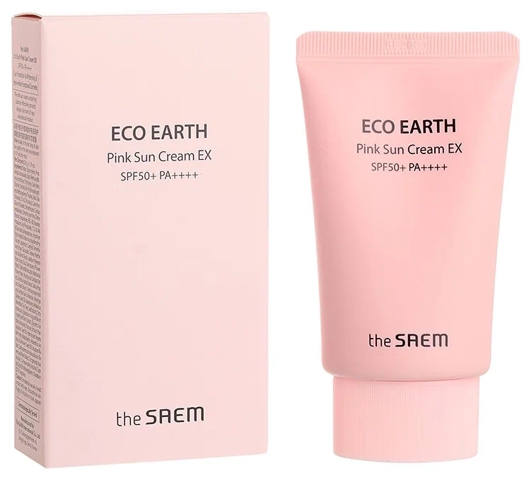 Солнцезащитный крем, 50 мл | Eco Earth Pink Sun Cream EX SPF50+ PA++++ 50 мл фото 1