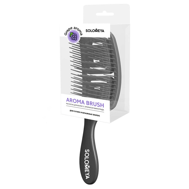 Расческа для волос с ароматом винограда, 1 шт | SOLOMEYA Wet Detangler Brush Rectangular Grape фото 1