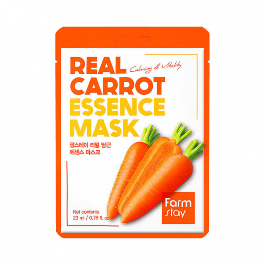 Тканевая маска с морковью, 23 гр | FarmStay Real Carrot Essence Mask фото 1