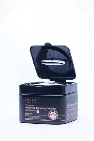 Набор тканевых масок с идебеноном, 400 мл/30 штук | Mary&May Premium Idebenone Blackberry Complex Essence Mask фото 2