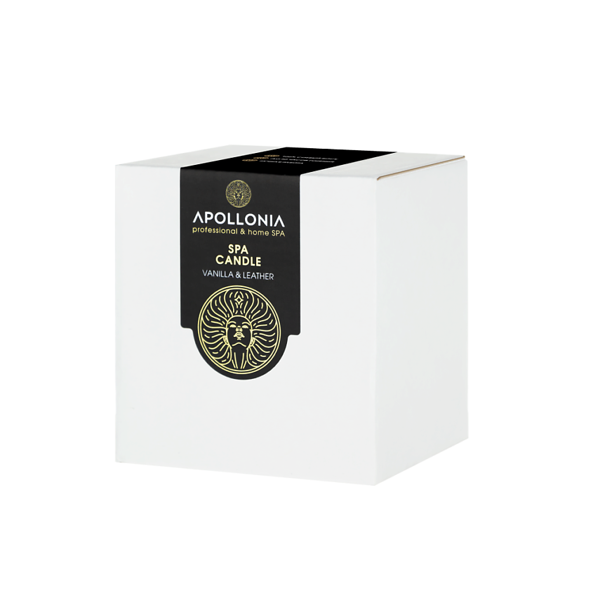 Ароматическая соевая свеча с ароматом ванили и кожи, 200 мл | APOLLONIA VANILLA & LEATHER SPA CANDLE фото 2