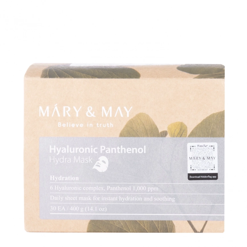 Набор тканевых масок с пантенолом, 400 мл/30 штук | Mary&May Hyaluronic Panthenol Hydra Mask фото 2