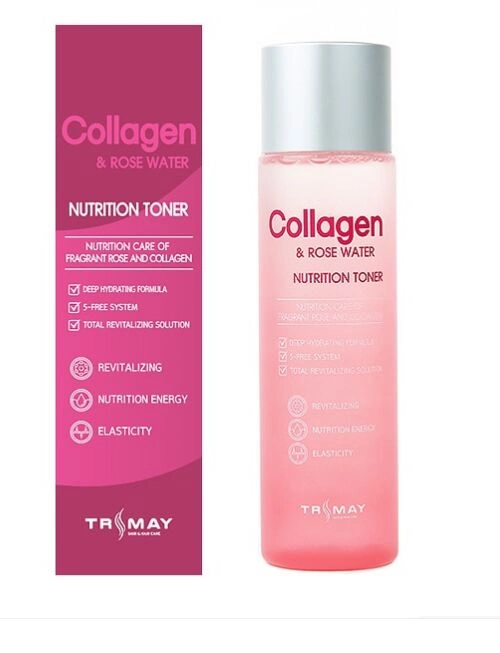 Тонер с коллагеном и розовой водой, 200 мл | TRIMAY Collagen & Rose Water Nutrition Toner фото 1