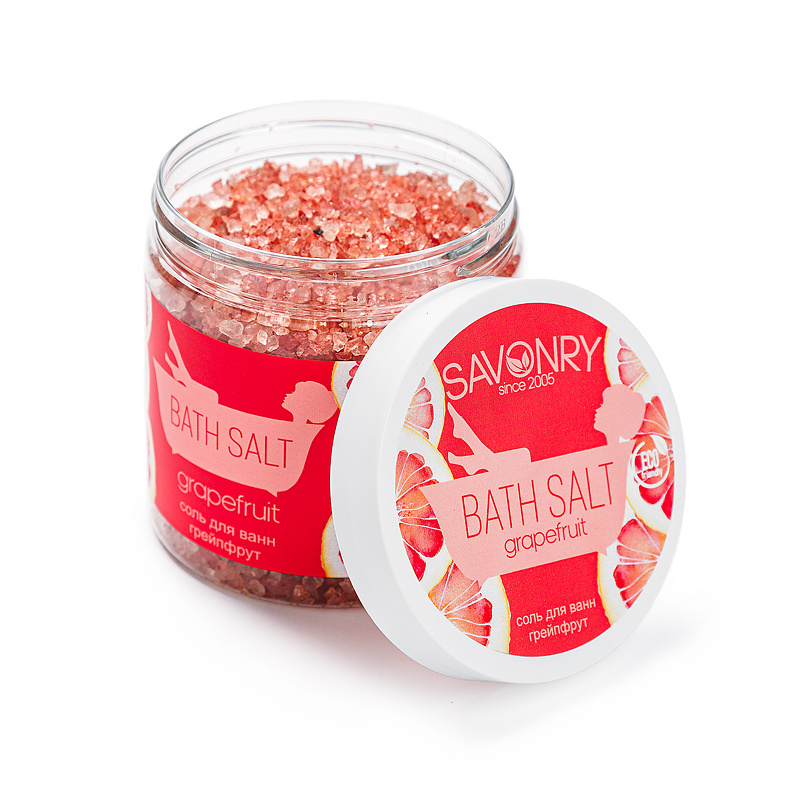 Соль для ванны грейпфрут, 600 гр | Savonry Bath Salt Grapefruit фото 1