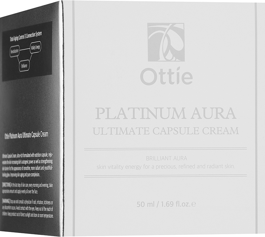 Разглаживающий крем с платиной и экстрактом черной икры, 50 мл | Ottie Platinum Aura Ultimate Capsule Cream фото 2
