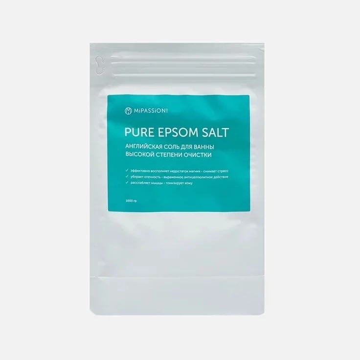 Английская соль без отдушки, 1000 гр | MiPASSiON фото 1