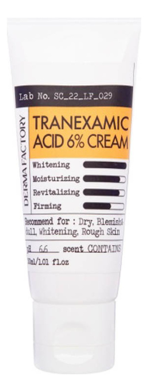 Крем с 6% транексамовой кислоты, 30 мл | Derma Factory Tranexamic Acid 6% Cream фото 1