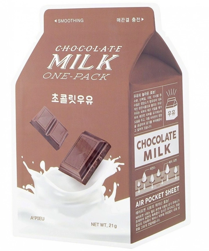 Тканевая маска смягчающая с экстрактом какао и сливы, 21 мл | A'PIEU Chocolate Milk One-Pack фото 1