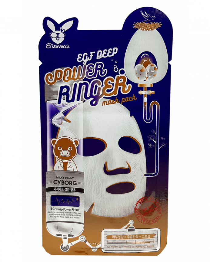 Тканевая маска для лица с Эпидермальным фактором, 23 мл | Elizavecca EGF DEEP POWER Ringer mask pack фото 1