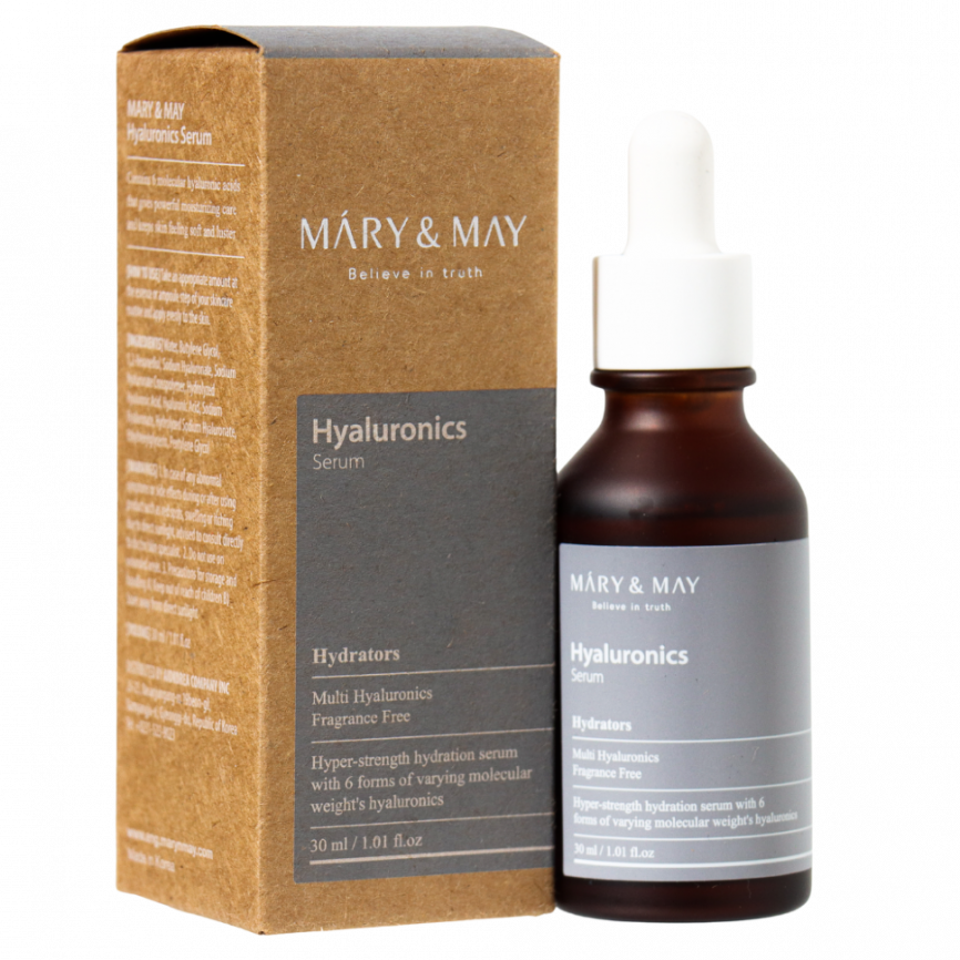 Сыворотка с низкомолекулярной гиалуроновой кислотой, 30 мл | Mary&May Hyaluronics Serum фото 1