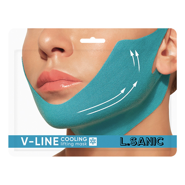Маска-бандаж для коррекции овала лица с охлаждающим эффектом, 20 гр | L.SANIC V-line Cooling Lifting Face Mask фото 1