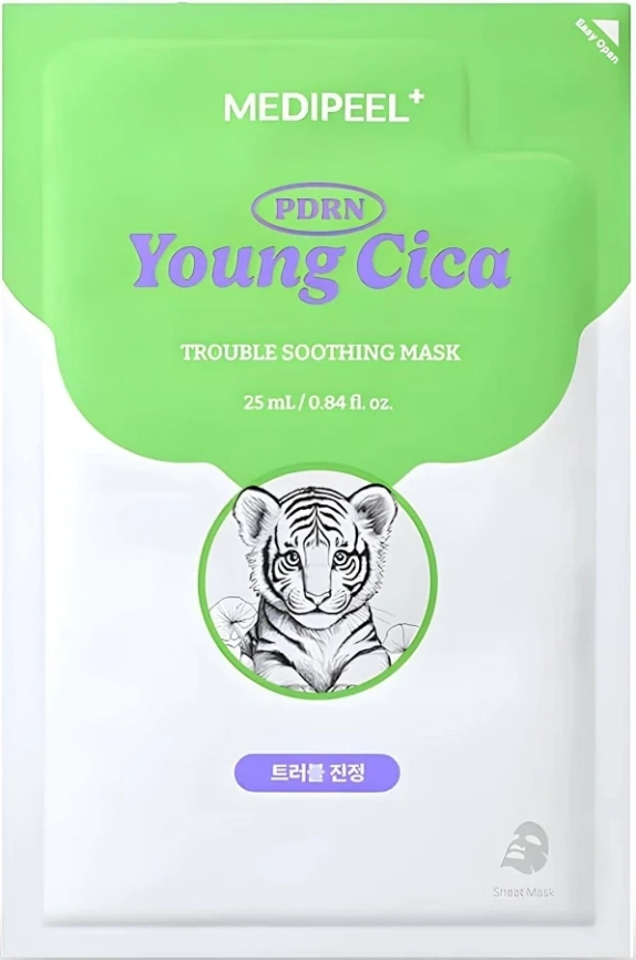 MEDIPEEL Успокаивающая маска с центеллой и ПДРН  Young Cica PDRN Trouble Soothing Mask фото 1