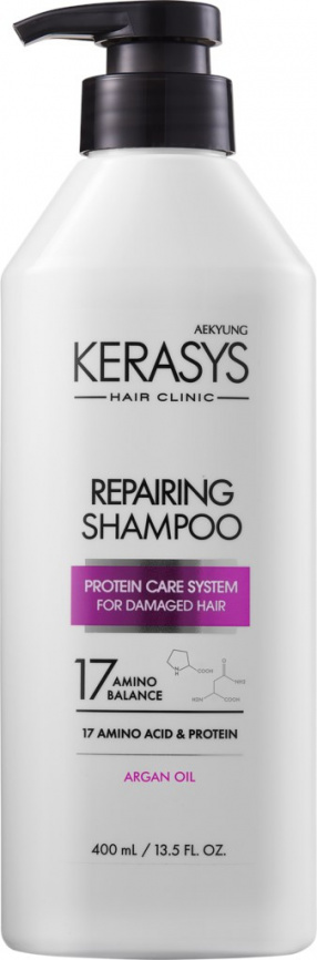 Восстанавливающий шампунь для волос, 400 мл | Kerasys Hair Clinic Repairing Shampoo фото 1