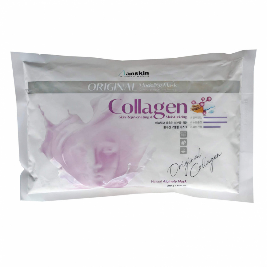 Маска альгинатная с коллагеном укрепляющая (пакет), 240 гр | ANSKIN Collagen Modeling Mask Refill фото 1