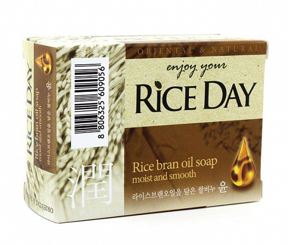 Туалетное мыло с маслом рисовых отрубей, 100 гр | LION Rice Day Rice Bran Oil Soap фото 1