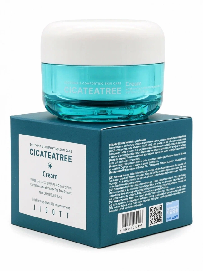 JIGOTT Крем с экстрактами центеллы азиатской и чайного дерева Cicateatree Cream 50 мл фото 1