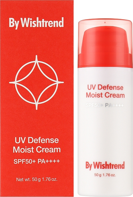 Увлажняющий солнцезащитный крем , 50 гр | BY WISHTREND UV Defense Moist Cream SPF50+ PA++++ фото 1