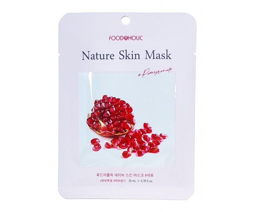 Тканевая маска с экстрактом граната, 23 мл | FoodaHolic Nature Skin Mask Pomegranate фото 1