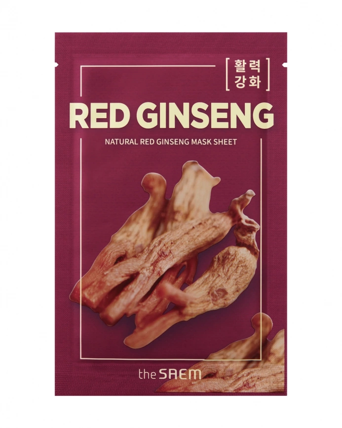 Маска тканевая с экстрактом женьшеня, 21 мл | THE SAEM Natural Red Ginseng Mask Sheet фото 1