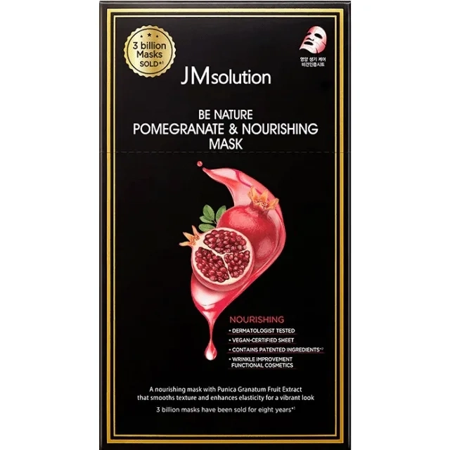 JMsolution Тканевая маска с экстрактом граната BE NATURE POMEGRANATE & NOURISHING MASK 24 мл фото 1