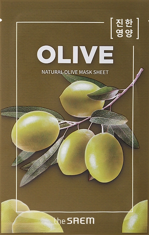 Маска тканевая с экстрактом оливы, 21 мл | THE SAEM Natural Olive Mask Sheet фото 1