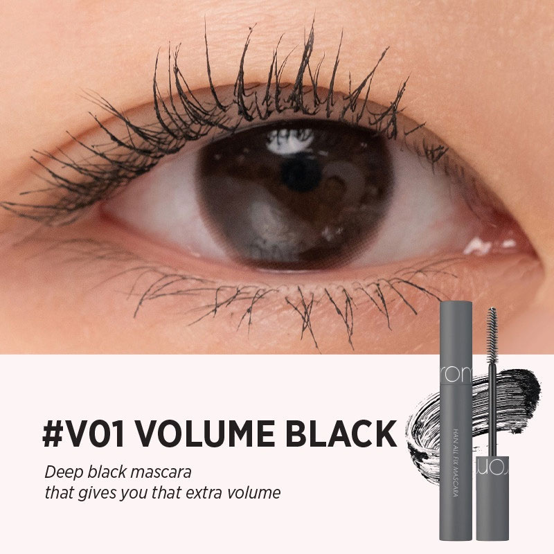 Тушь водостойкая для объема, 7 мл | ROM&ND Han All Fix Mascara V01 Volume Black фото 2