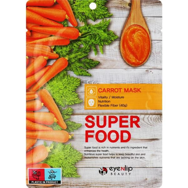 Маска для лица тканевая с морковью, 23мл | EYENLIP SUPER FOOD CARROT MASK  фото 1