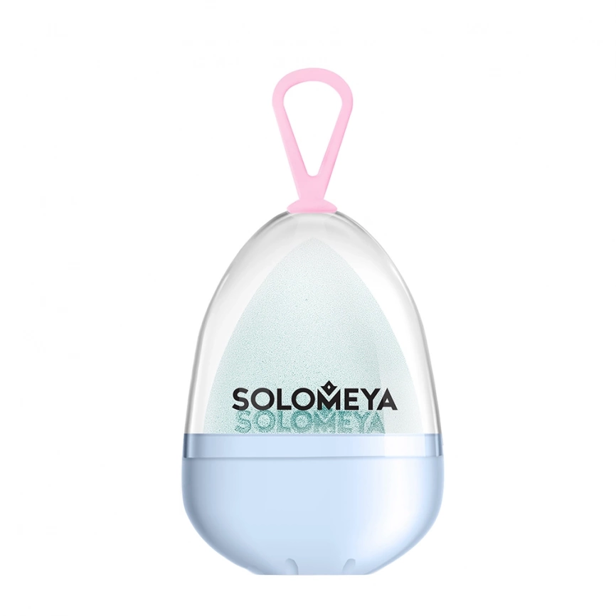 Спонж для макияжа меняющий цвет, со срезом, 1 шт | SOLOMEYA Blue-Pink Color Changing Blending Sponge фото 1
