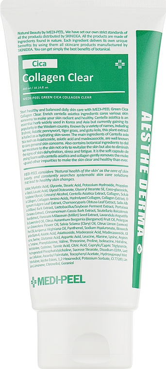 Успокаивающая пенка для умывания, 300 мл | Medi-Peel Green Cica Collagen Clear фото 1